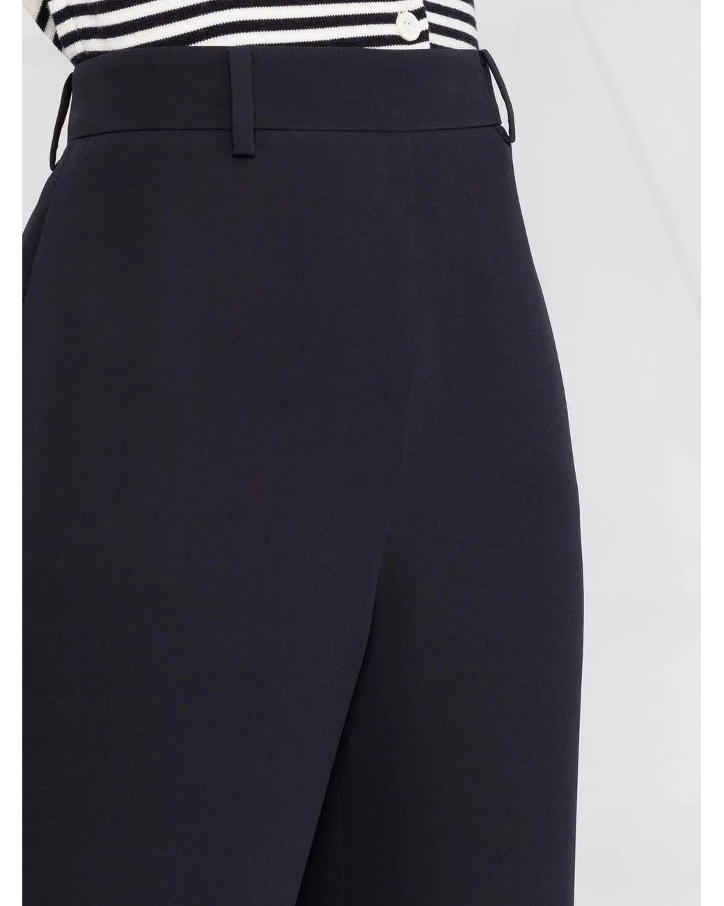 Valentino Blue High-Waisted Wide-Leg Trousers
