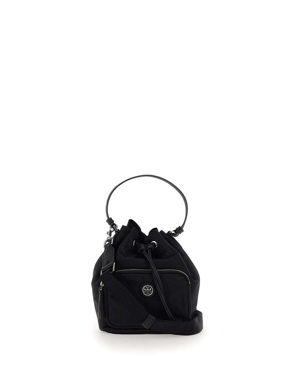 Tory Burch Leather Virginia Bucket Bag Shoulder Bag in Black | Lyst