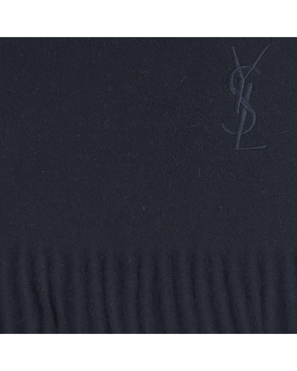 Saint Laurent Blue Cashmere Scarf With Logo Scarfs for men
