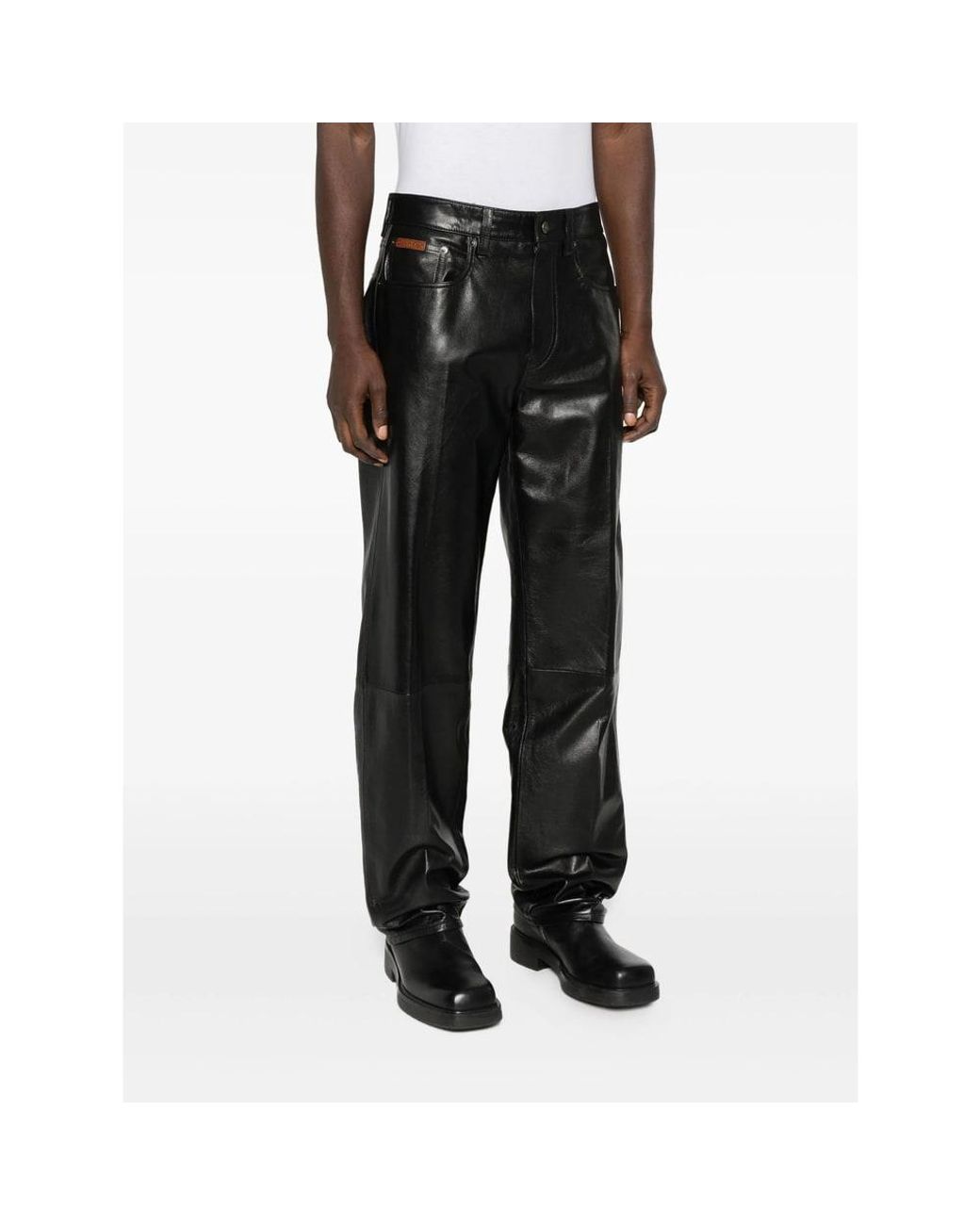 Calvin Klein Leather Pants in Gray for Men | Lyst