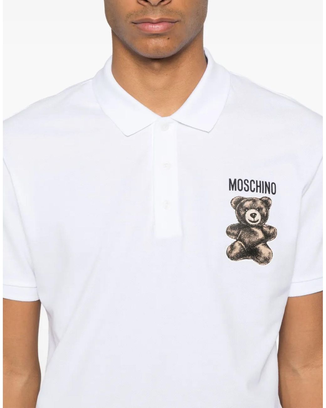 Moschino Blue Teddy Bear Logo Polo Shirt Clothing & T-Shirts for men