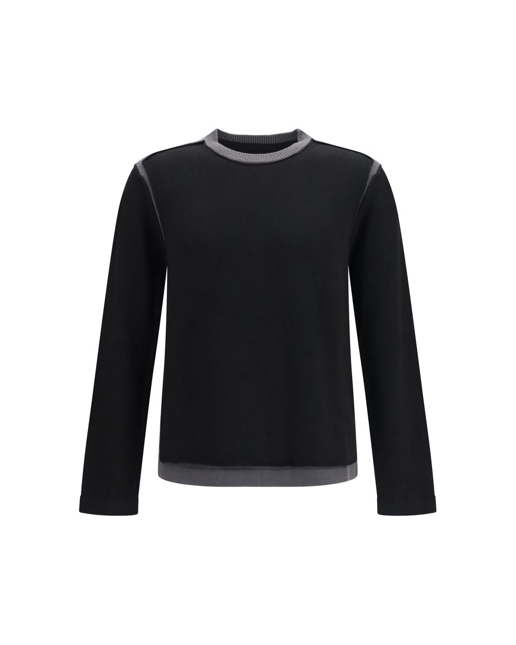 MM6 by Maison Margiela Black Wool Crew-Neck Sweater Merino Ovis Aries for men