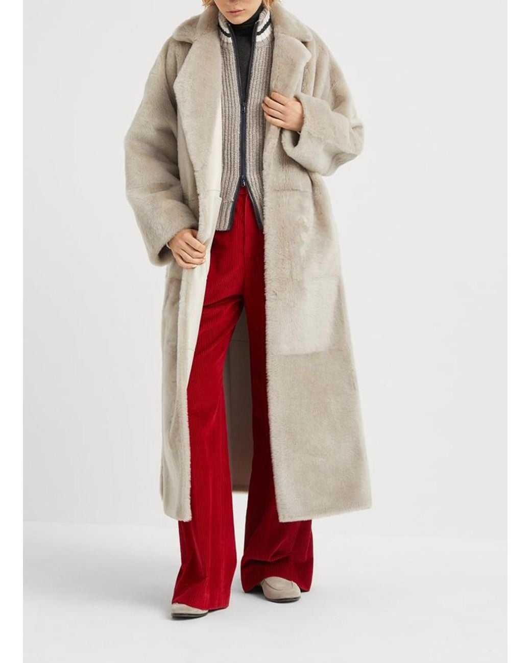 Brunello Cucinelli Red High Rise Trousers
