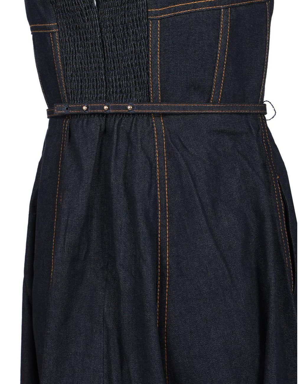zimmermann crush denim corset dress Zimmermann Crush Denim Bustier Midi Dress Blue Size 0P