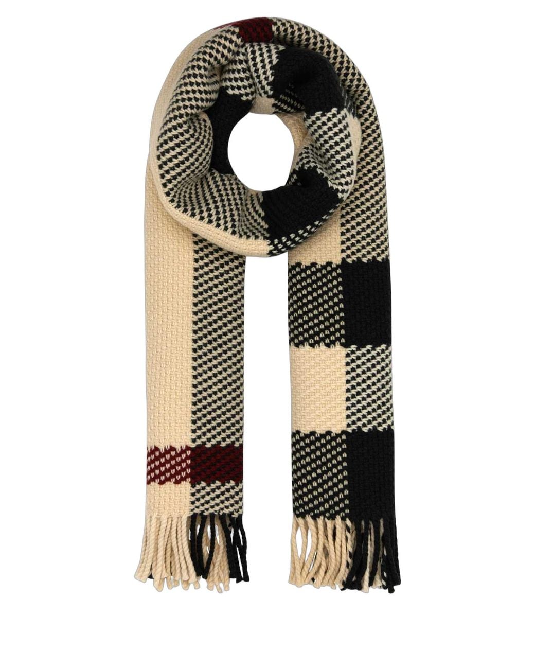 Burberry Black Burberry Check Wool Scarf