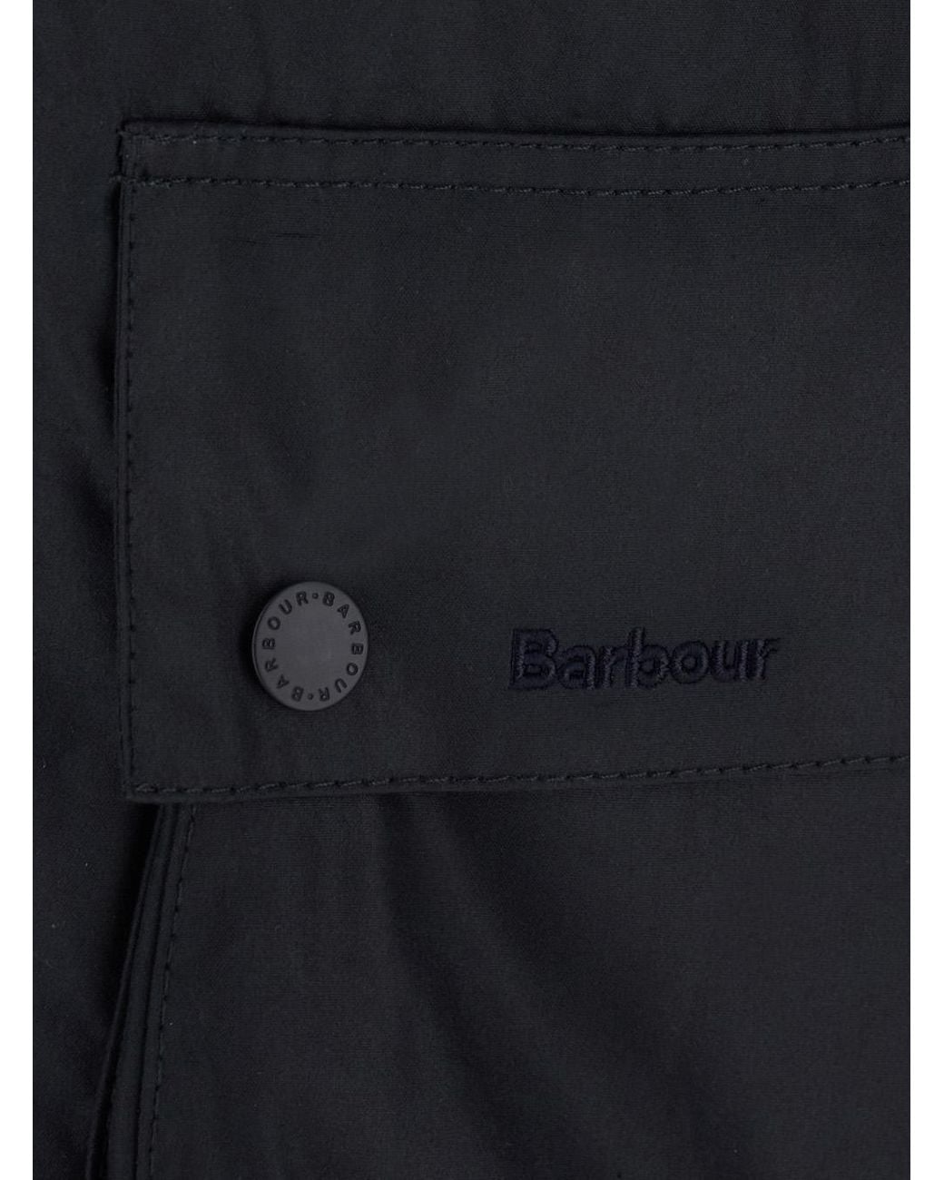 Barbour Black Waxed Jacket Beaufort Cotton And Polyurethane Coat for men