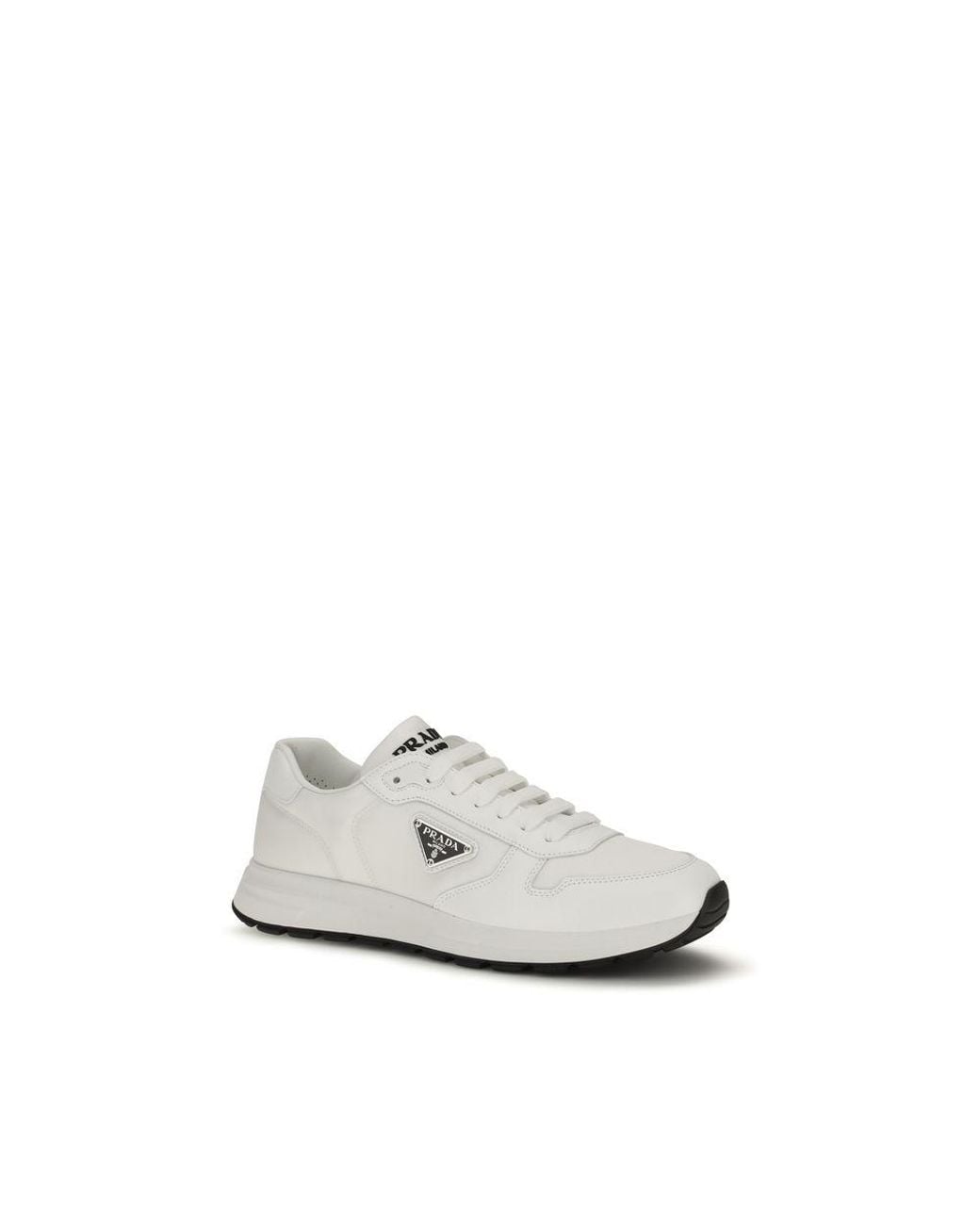 Prada White Recycled Polyamide Athletic Sneakers for men