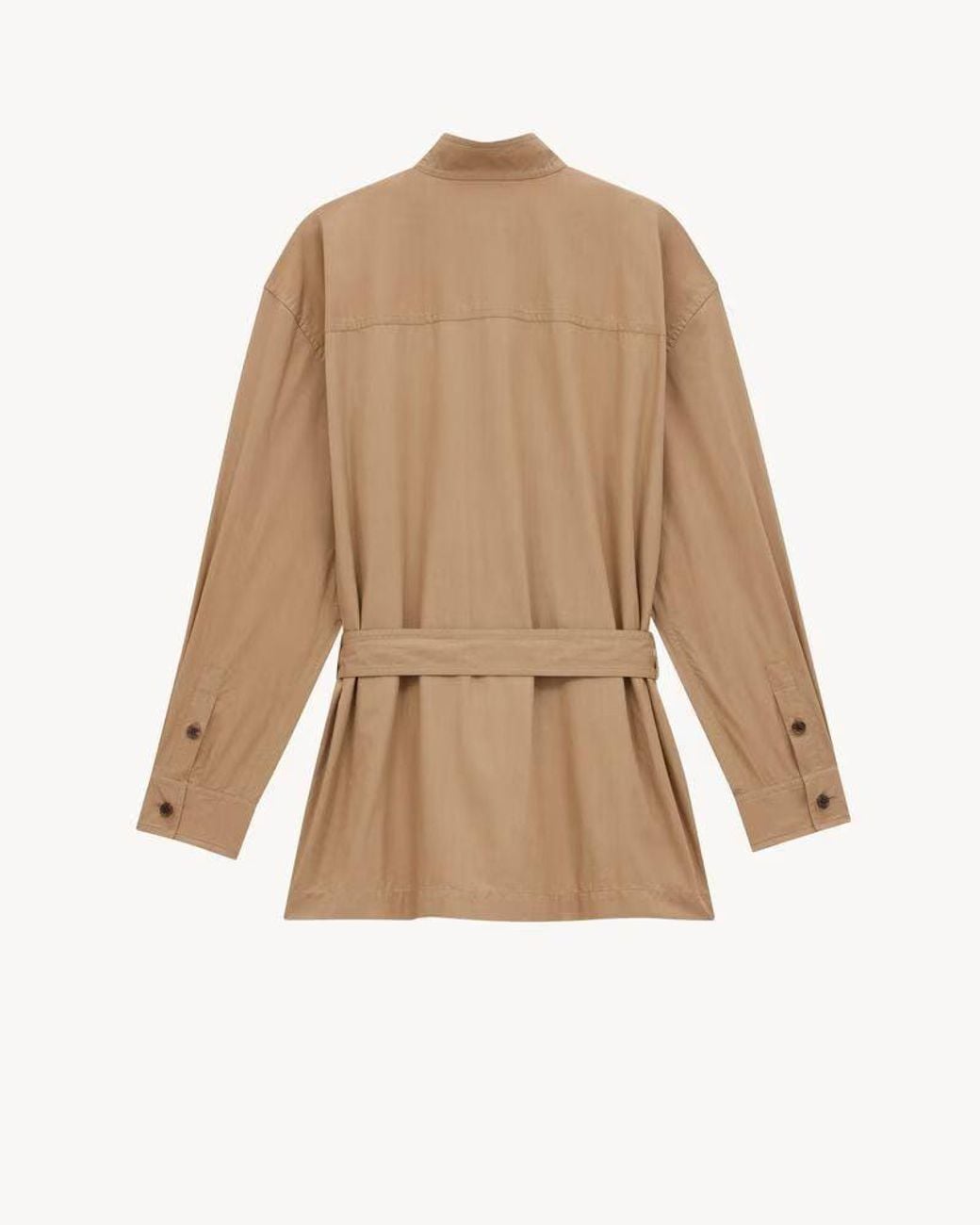 Saint Laurent Natural Saint Laurent Relaxed Cotton Shirt