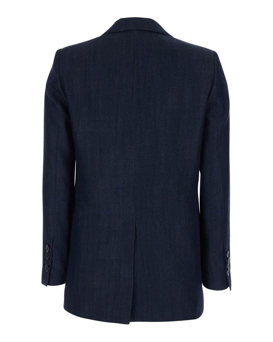 Le Plain Blue Double-Breasted Jacket With Peak Revers
