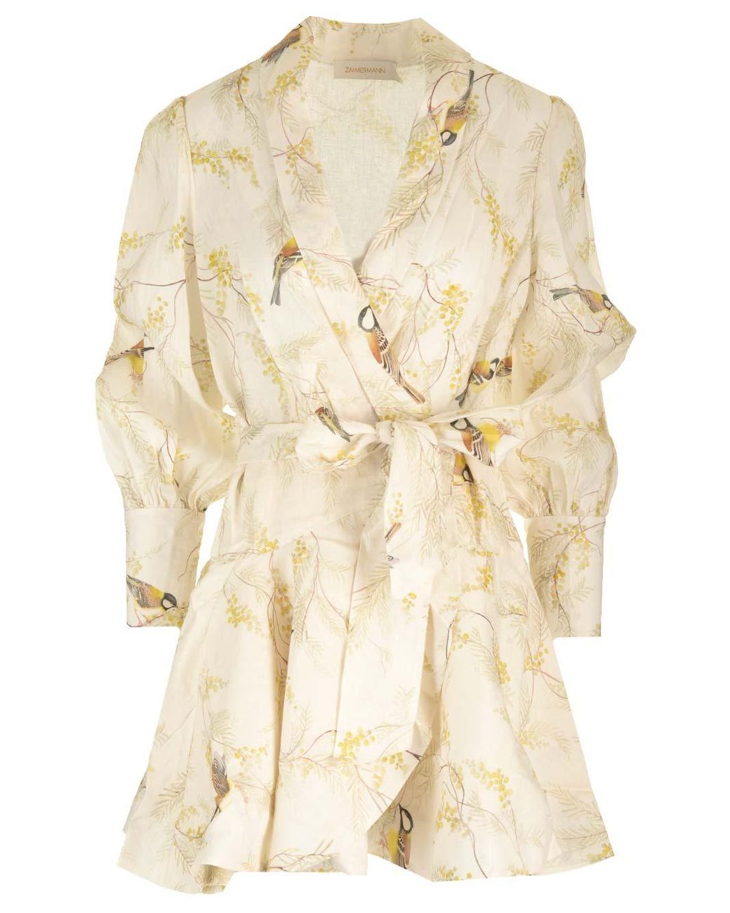 ワンピース ZIMMERMANN ACACIA PRINTED MINI DRESS Zimmermann Acacia Birds Printed Mini Dress in Natural | Lyst