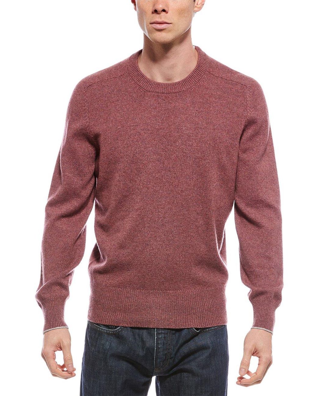 Brunello Cucinelli Red Multicolor Cashmere Sweatshirt for men