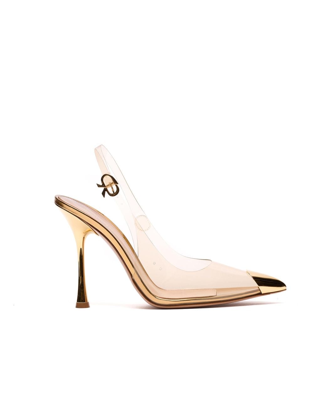Gianvito Rossi Metallic With Heel Rubberand Leather