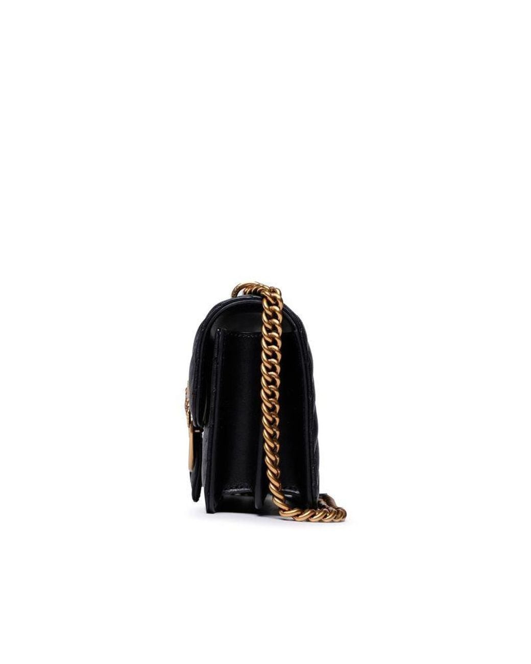 Pinko Black Crossbody Bag Sheep Leather