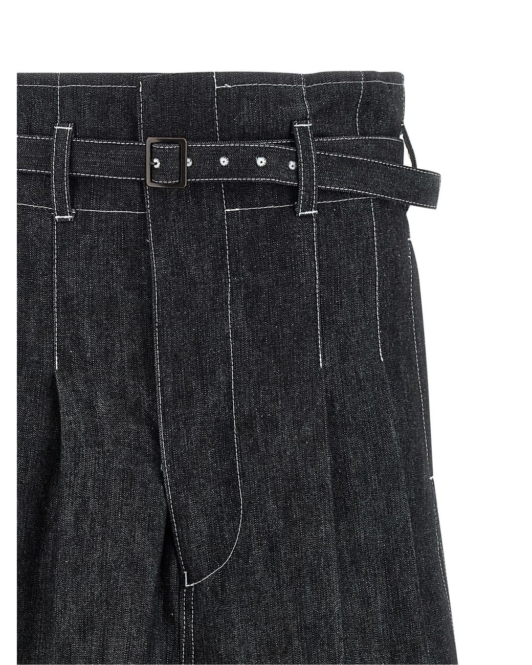 Junya Watanabe Black Cotton Bermuda Shorts