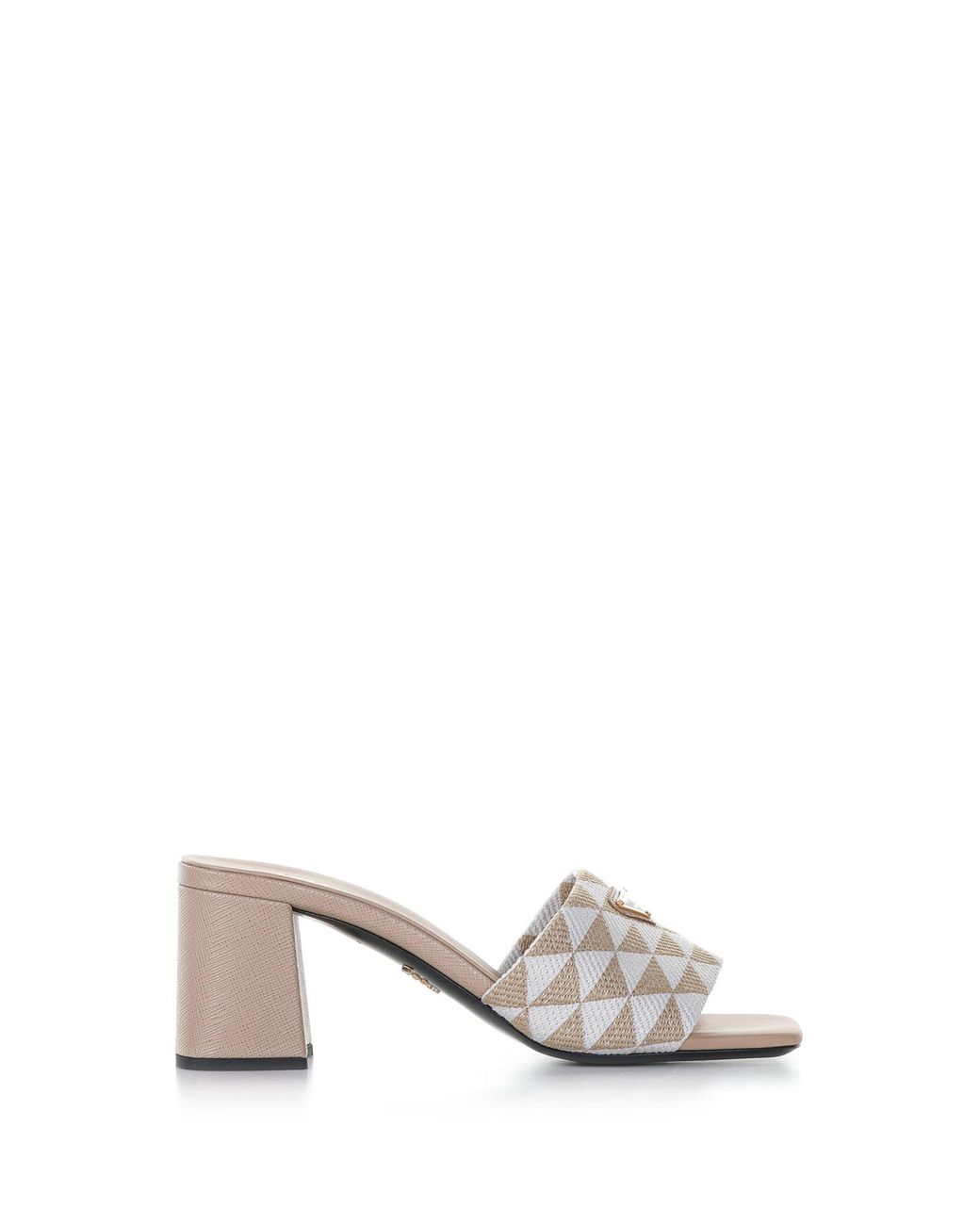 Prada Slipper With Wedge And Logo in White | Lyst