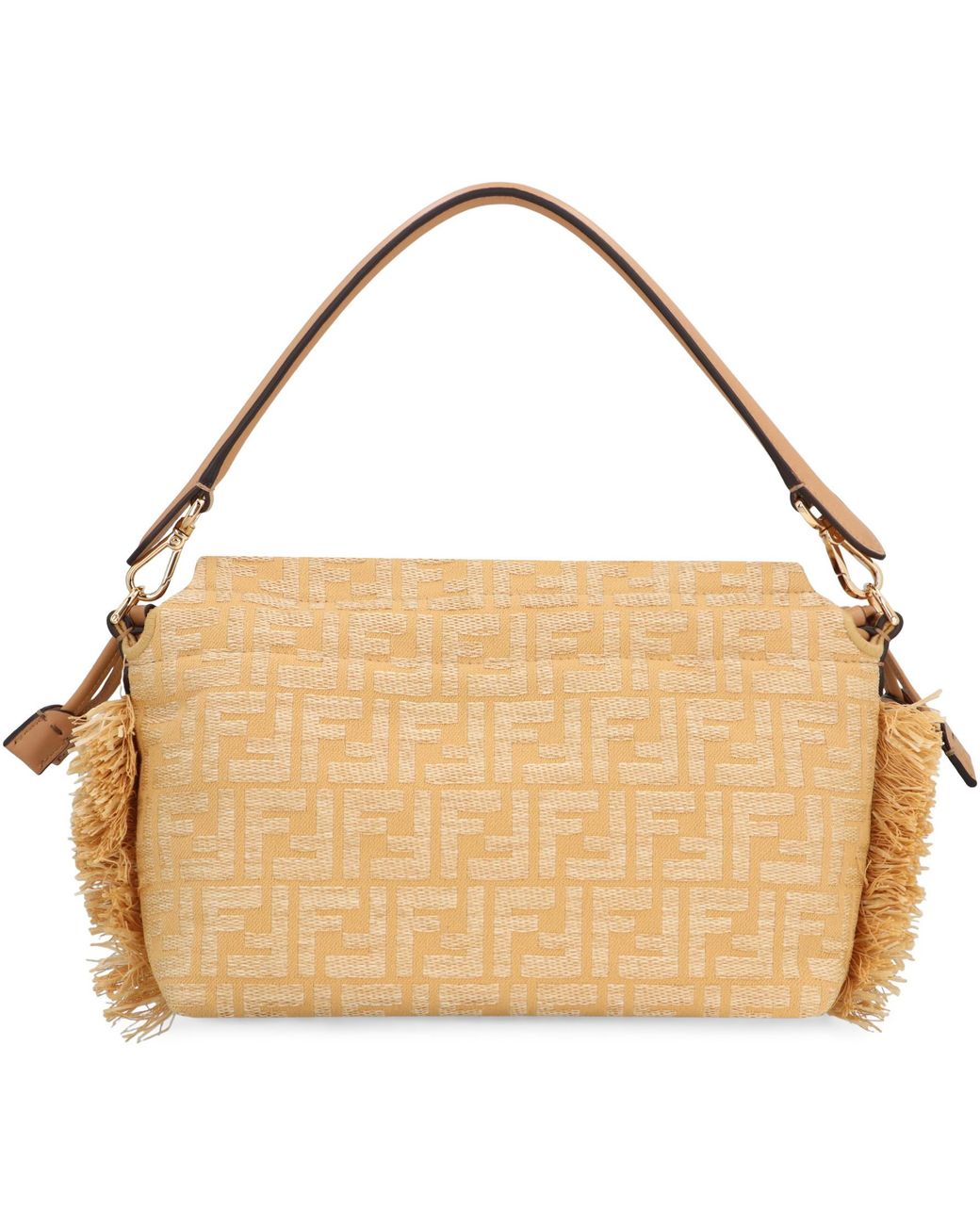 Fendi Brown Handbag Mamma Baguette Natural-Honey Polyamide Hand Bags