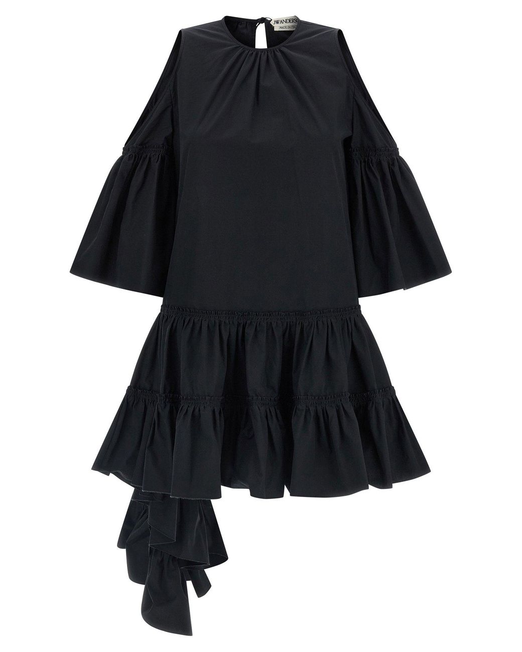 J.W. Anderson Blue Ruffled Cotton Poplin Dress