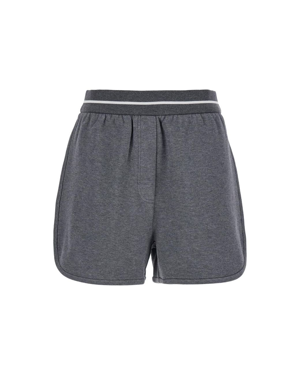 Brunello Cucinelli Gray Lead Cotton Blend Casual Shorts
