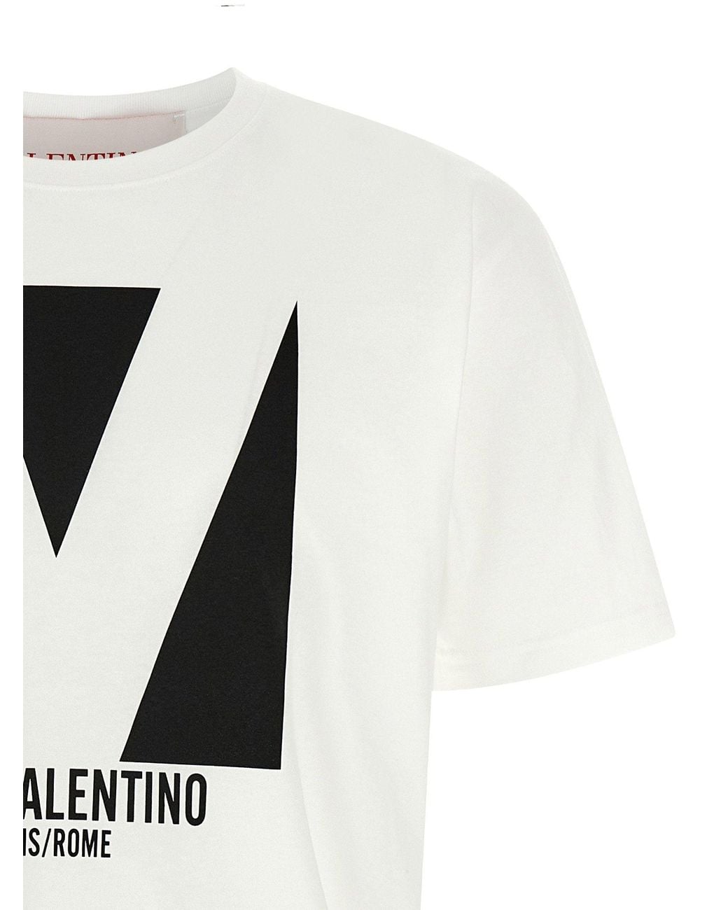 Valentino Garavani White Logo-Print Cotton T-Shirt for men