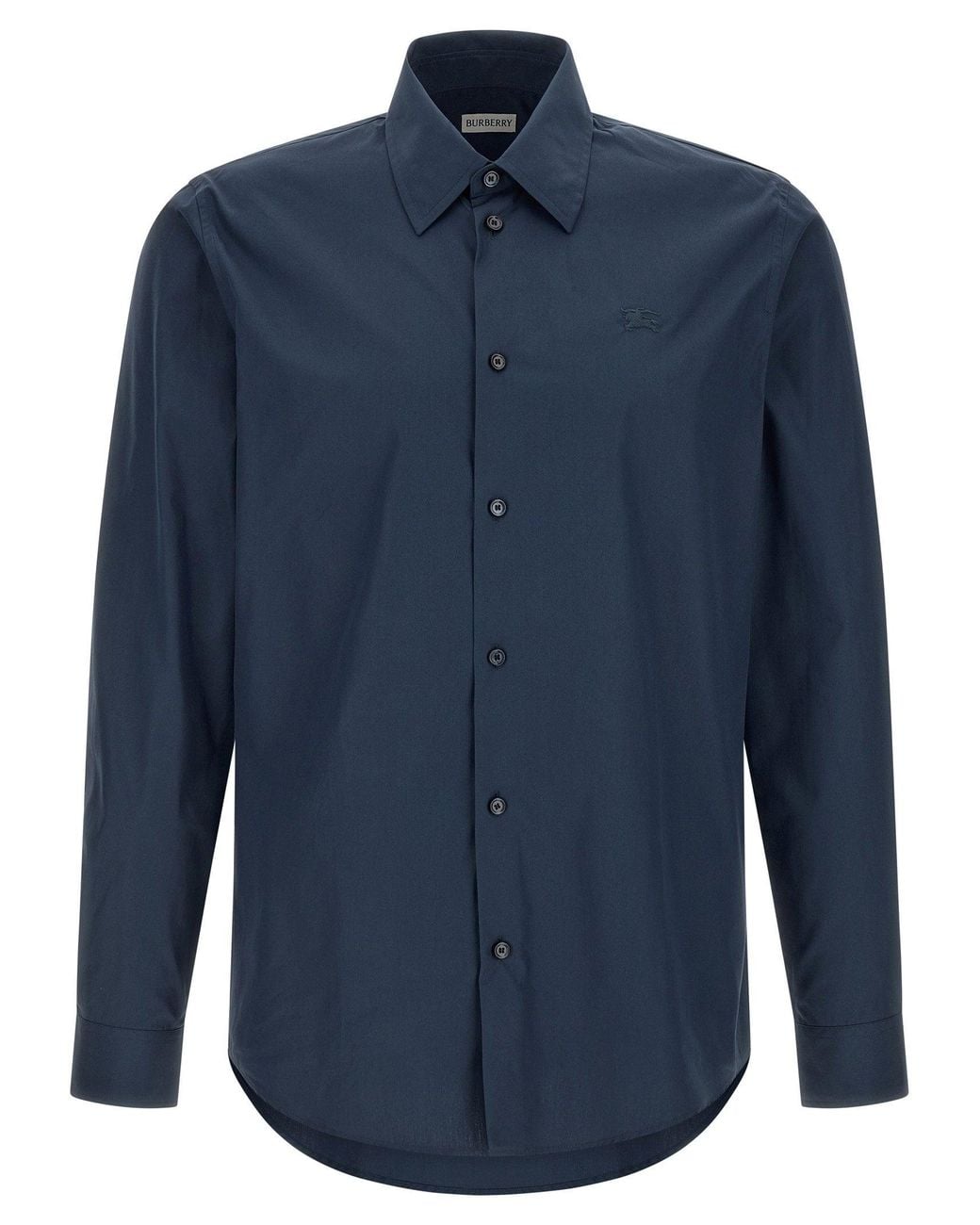 Burberry Blue Cotton Poplin Shirt for men