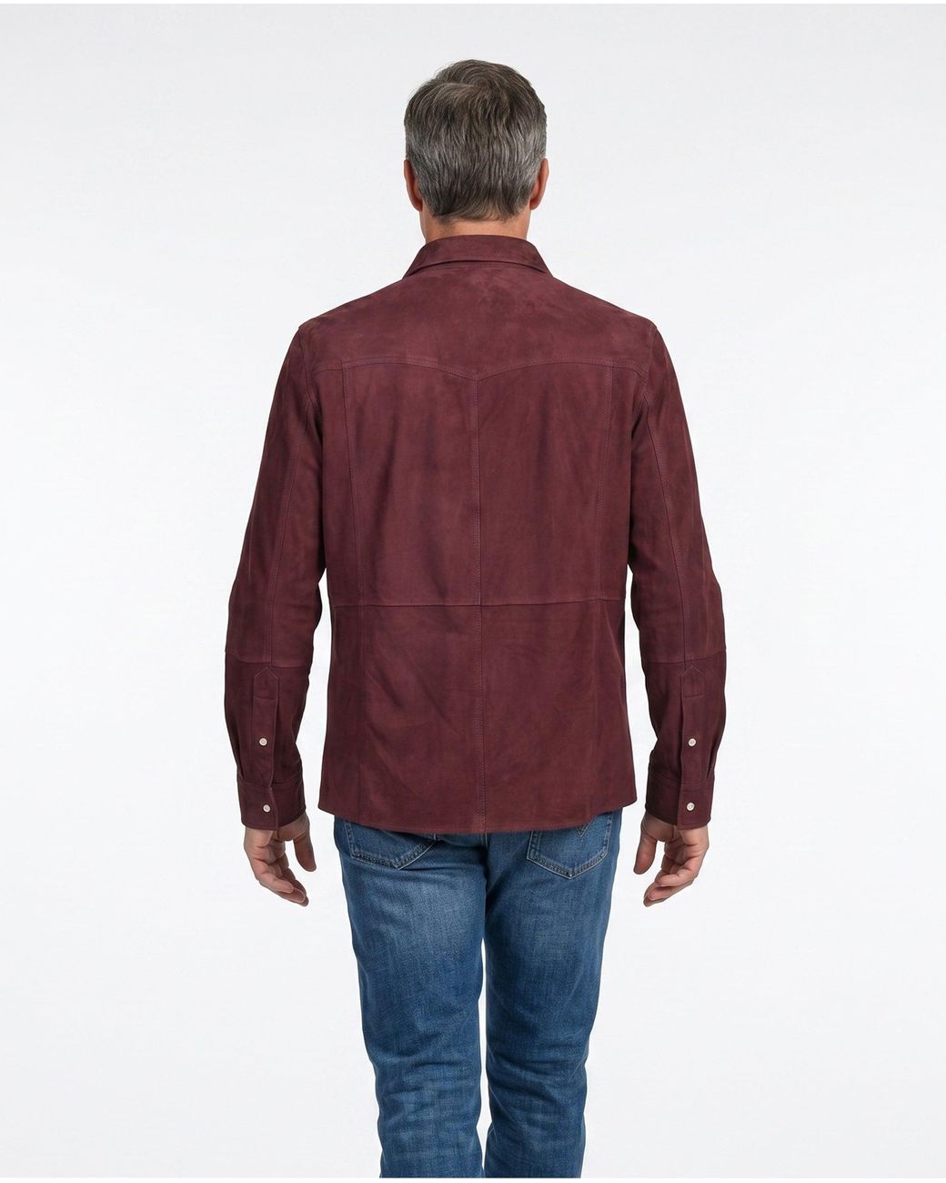 Brunello Cucinelli Purple Burgundy Suede Cropped Jacket for men