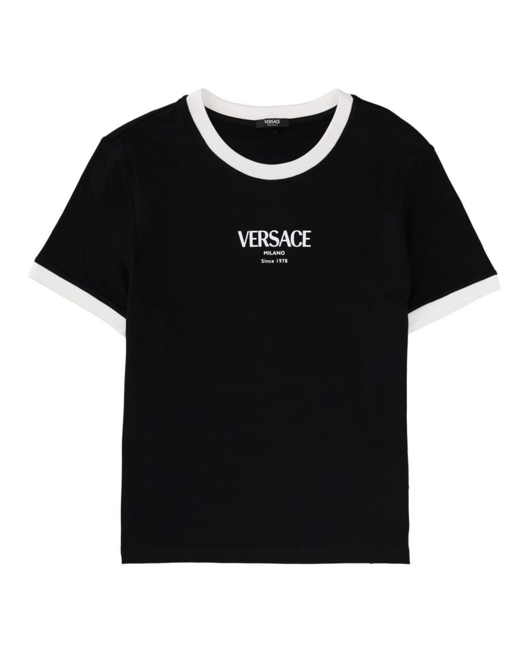 Versace Black T-Shirt With Logo