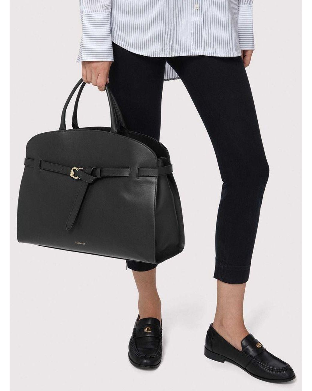 Coccinelle Black Top Handle Bag Smooth Leather
