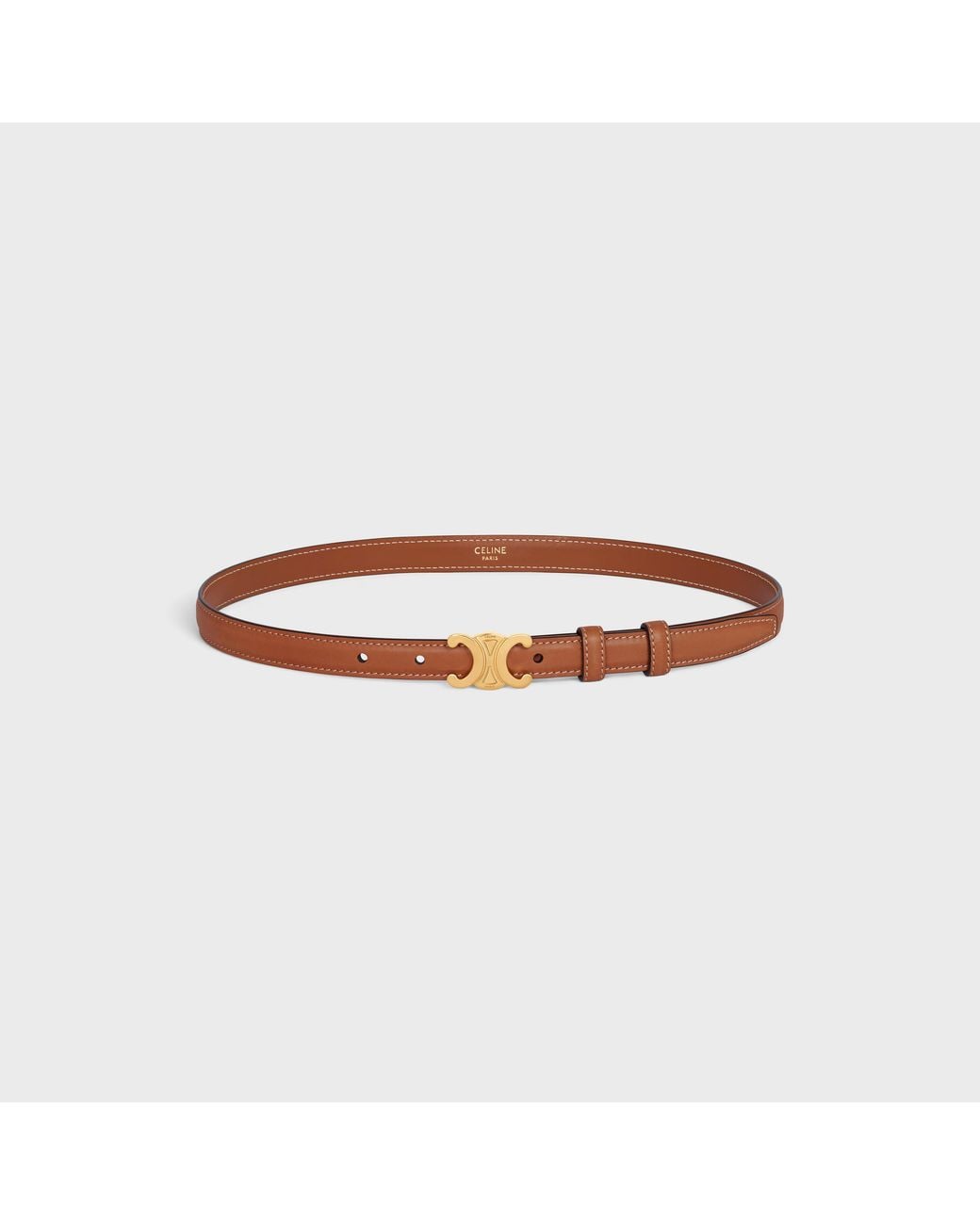 Celine Celine Logo Hardware Belt in Brown | Lyst