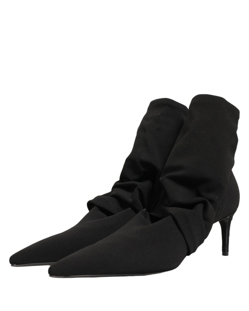 Dolce & Gabbana Black Stretch Socks Heels Ankle Boots Shoes Elastane Nylon Viscose