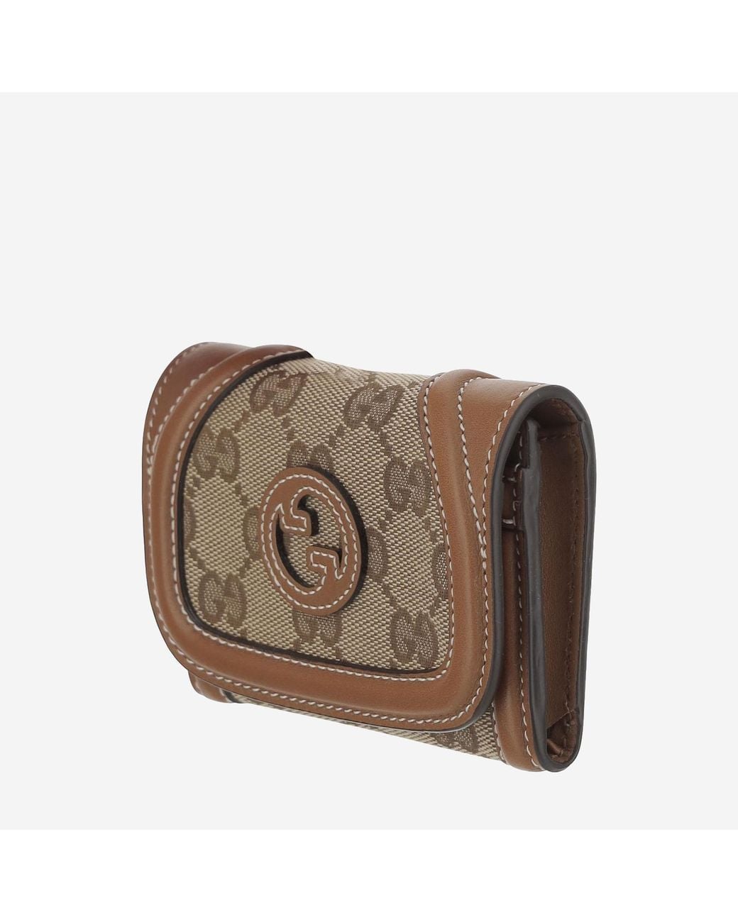 Gucci Brown Blondie Card Holder, Polyester Wallets & Purses