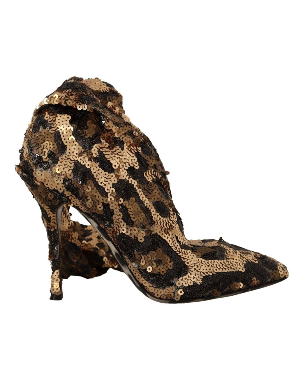 Dolce & Gabbana Brown Elegant Leopard Sequin Knee-High Boots