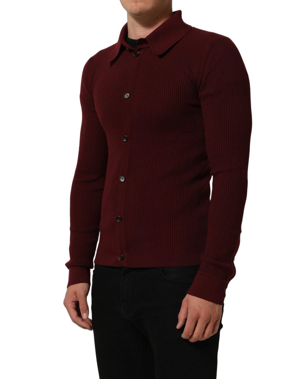 Dolce & Gabbana Purple Wool Button Down Cardigan Sweater Clothing for men