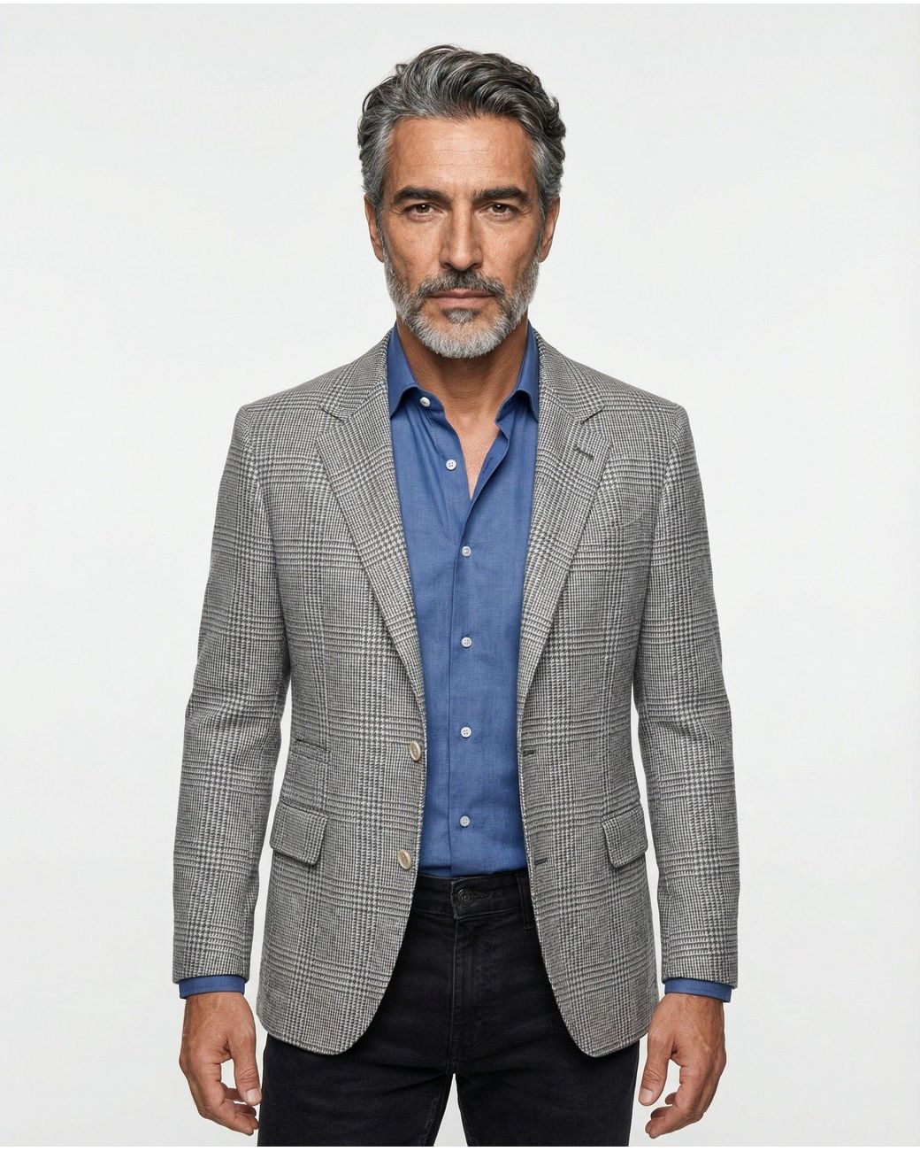 Brunello Cucinelli Blue Gray Wool Blazer for men