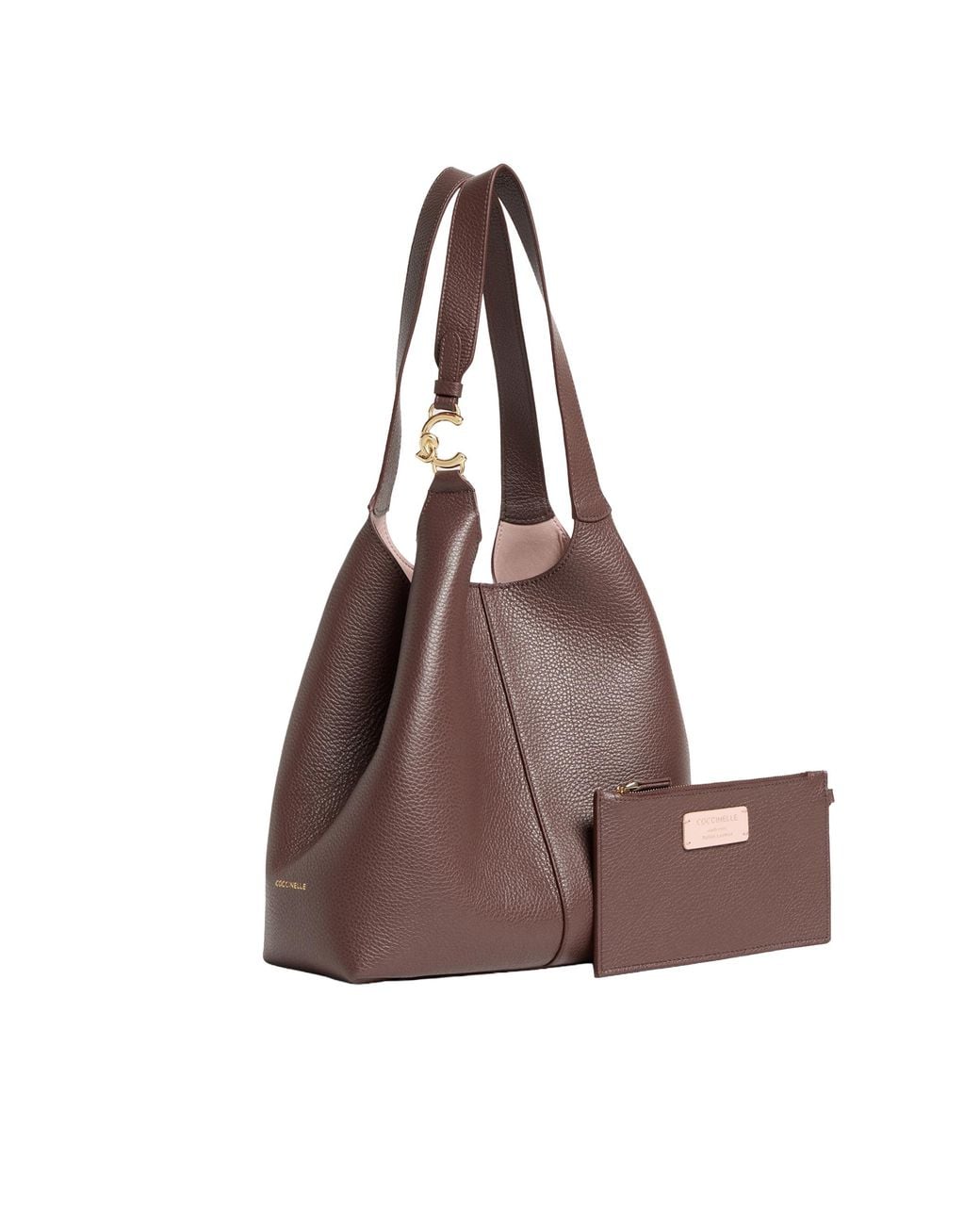 Coccinelle Brown Shoulder Bag C-Easy Bovine Leather; Lining: Pu