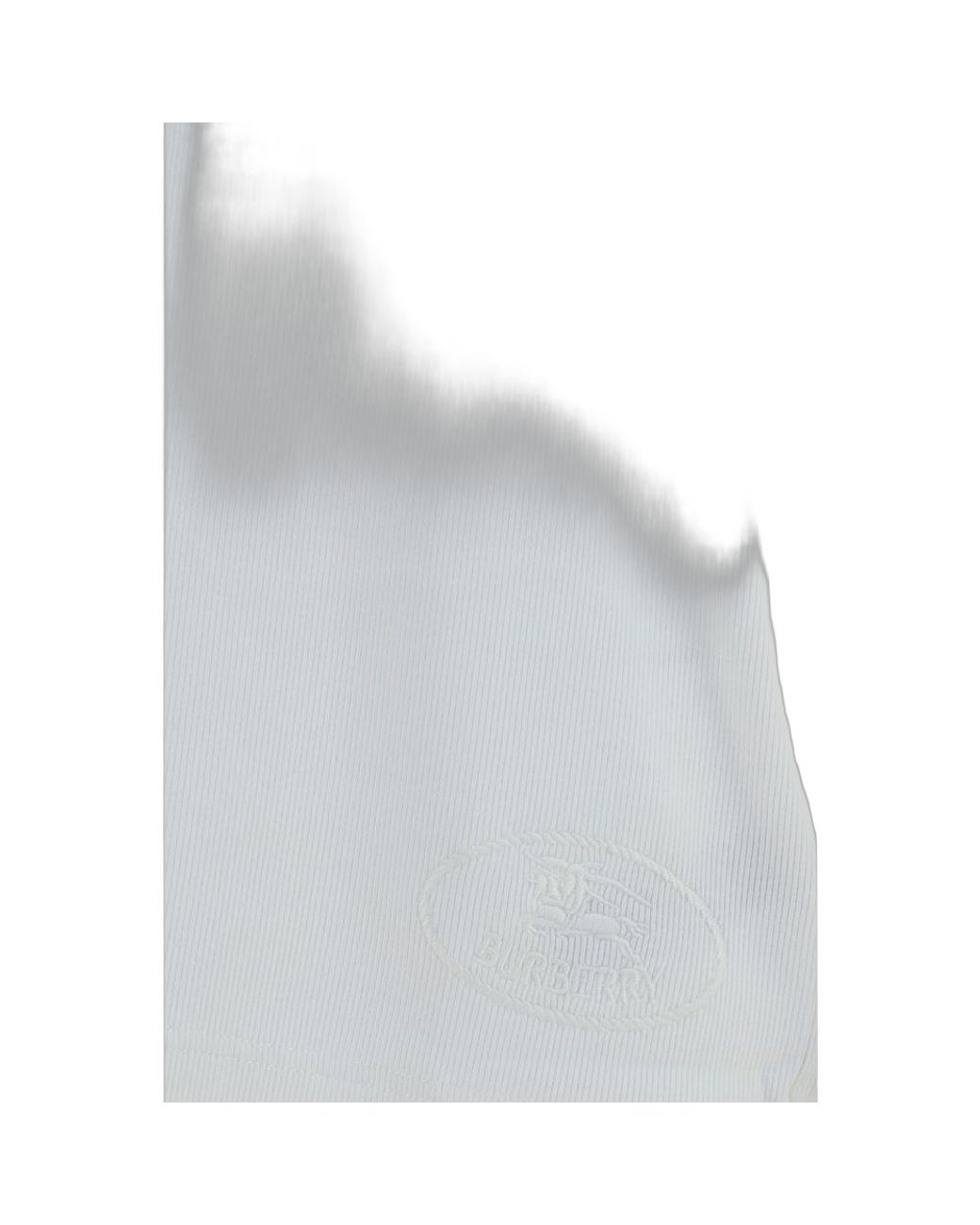 Burberry Gray White Cotton Long Sleeve T for men