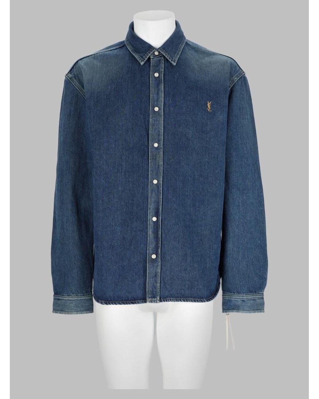 Saint Laurent Blue Colorado Shirt Cotton for men