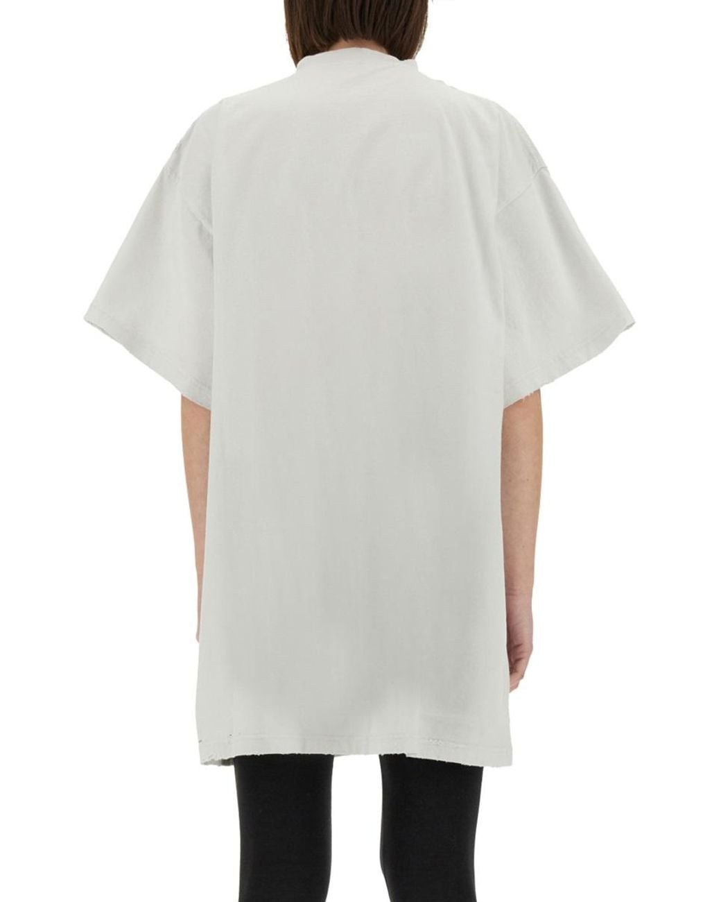 Balenciaga White Oversized T-Shirt Cotton T-Shirts