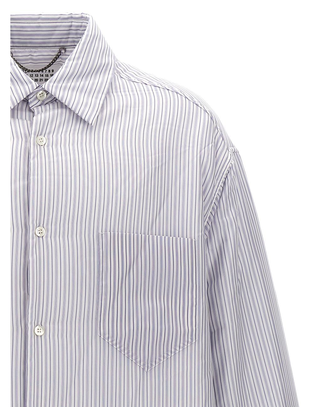 Maison Margiela White Striped Shirt Jacket for men