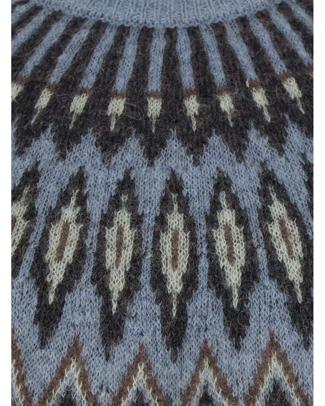Roberto Collina Gray Roberto Collina Jacquard Wool Alpaca Crew Neck Sweater for men