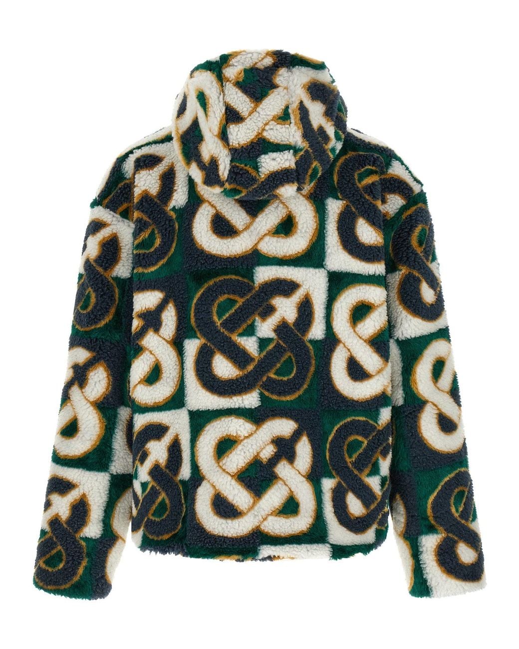 Casablanca Green Monogram Intarsia Fleece Jacket for men