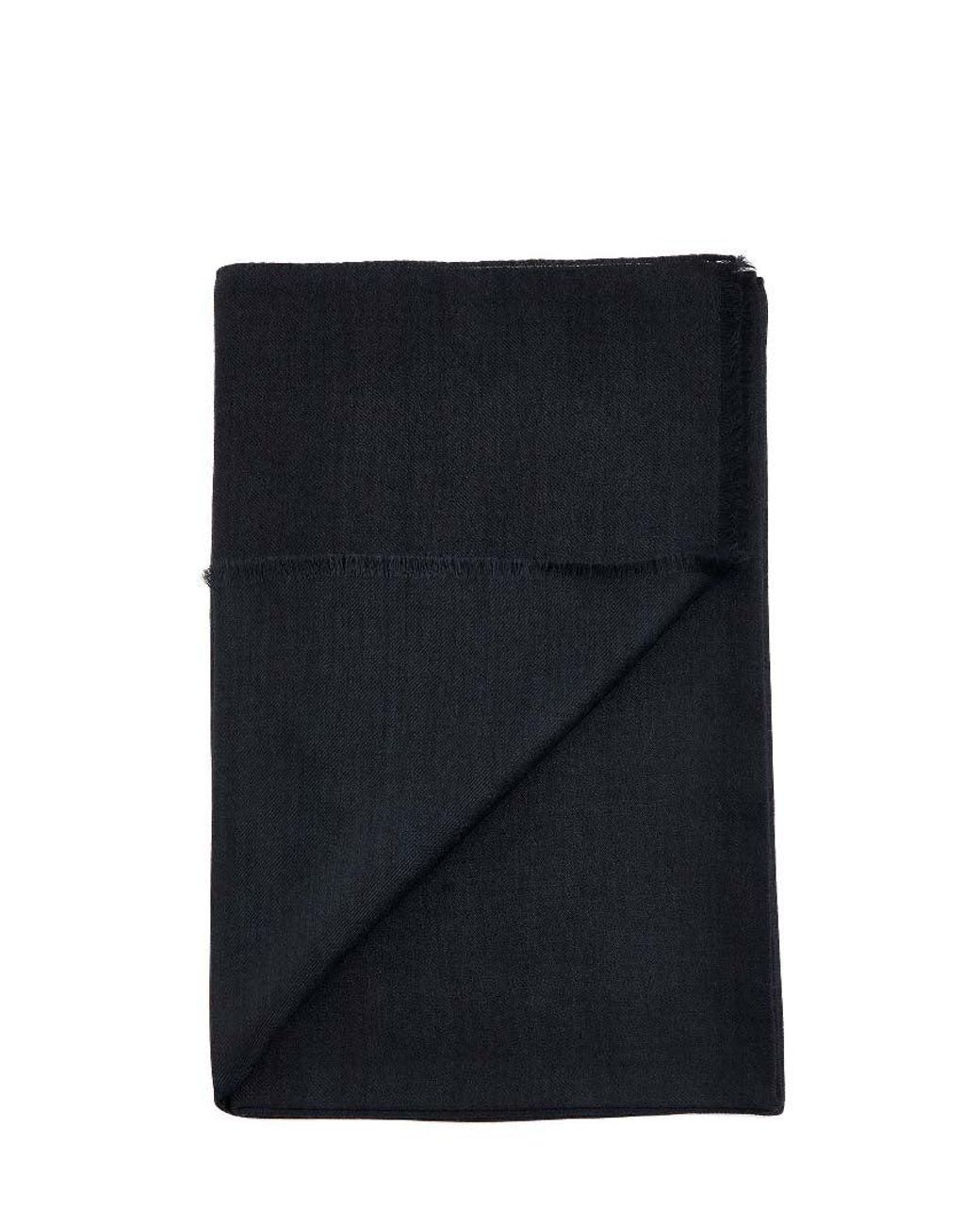 D 40 Black Cashmere Scarf for men
