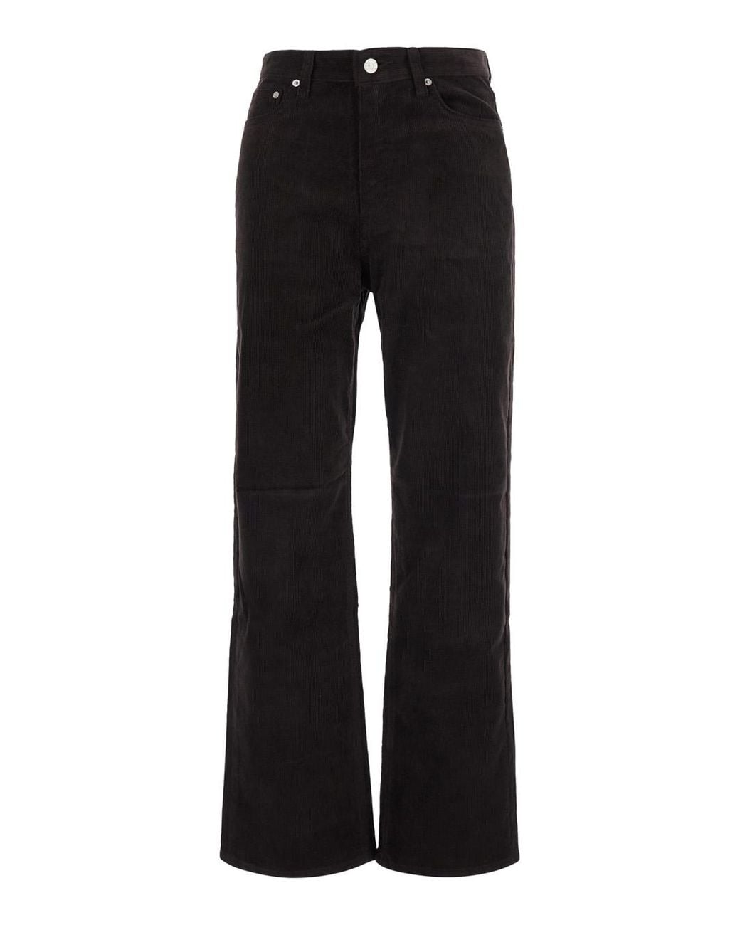 DUNST Black Straight Corduroy Jeans Essential Cotton Trousers