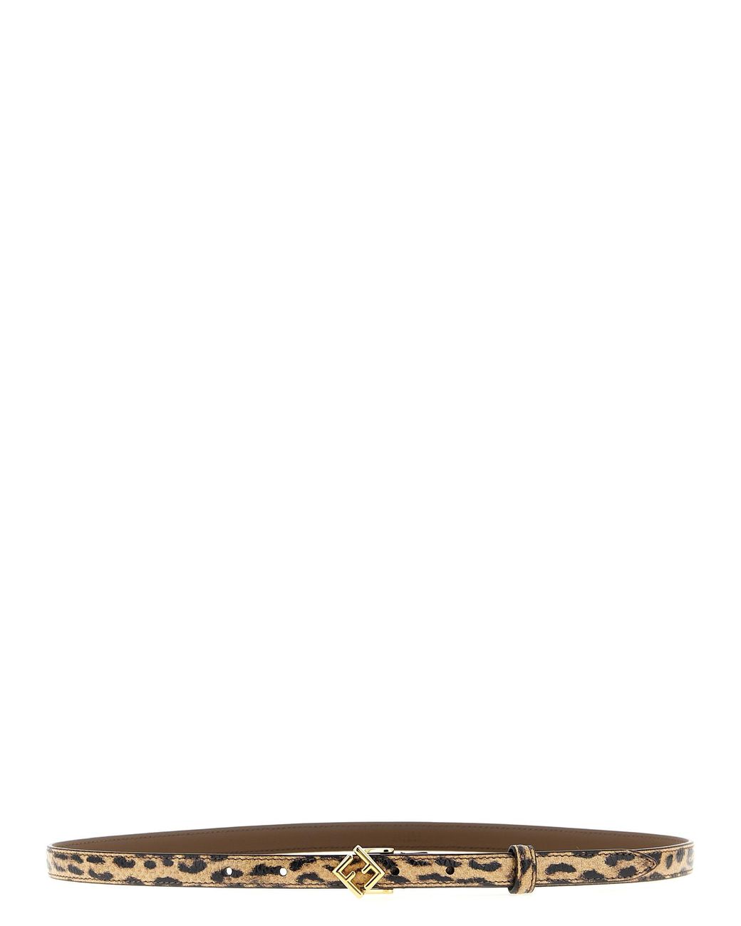 Fendi White Velvet Leather Regular Belt