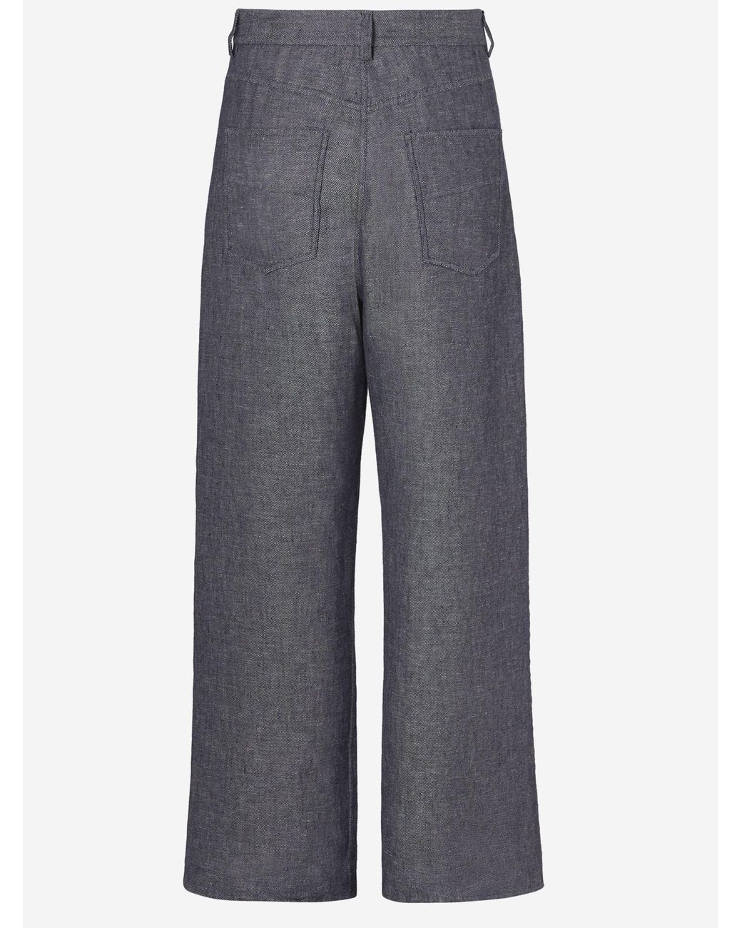 Fendi Gray Jeans Cotton-Linen Blend for men