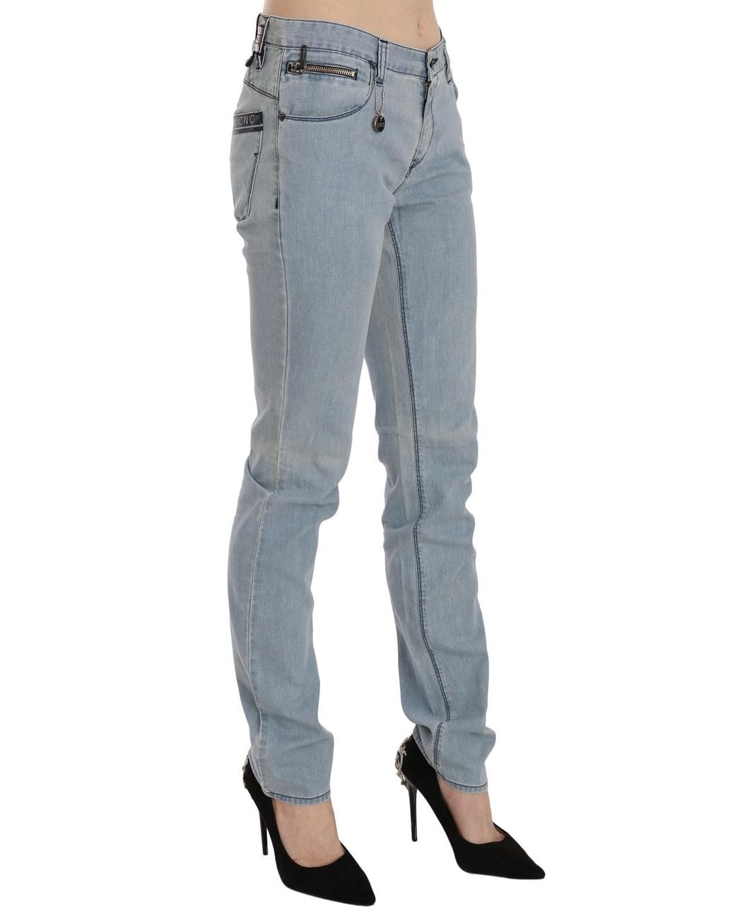 CoSTUME NATIONAL Blue Mid Waist Skinny Denim Jeans Cotton Clothing