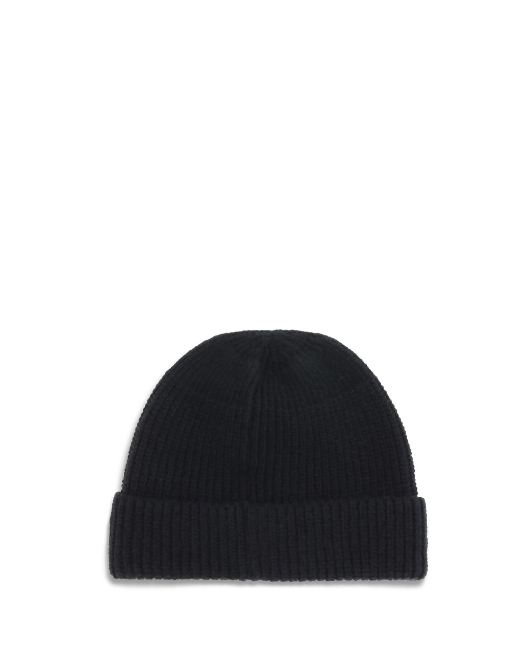 Prada Black Beanie Hat With Logo for men