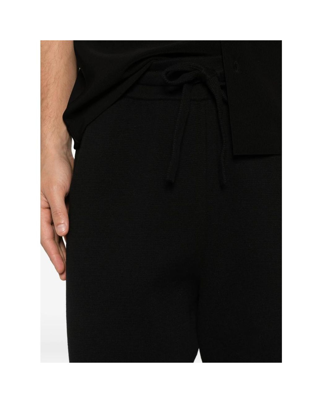 Scaglione Black Drawstring Shorts for men
