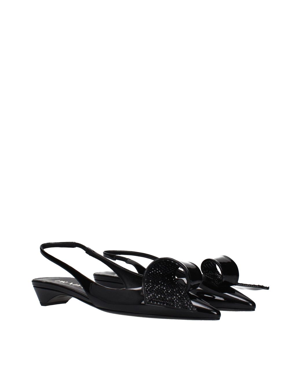 Prada Black Patent Leather Sandals