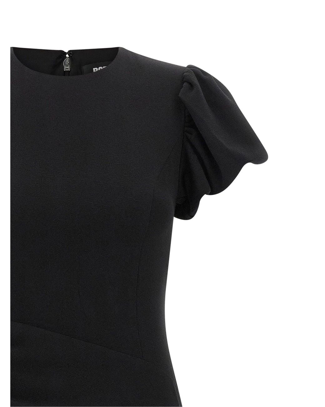 ROTATE BIRGER CHRISTENSEN Puff Sleeve Dress in Black | Lyst