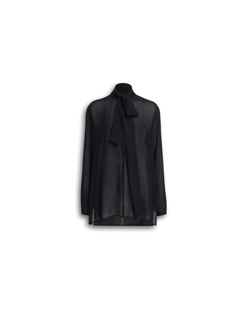 Maison AlaïA Black Scarf Blouse Georgett Shirt